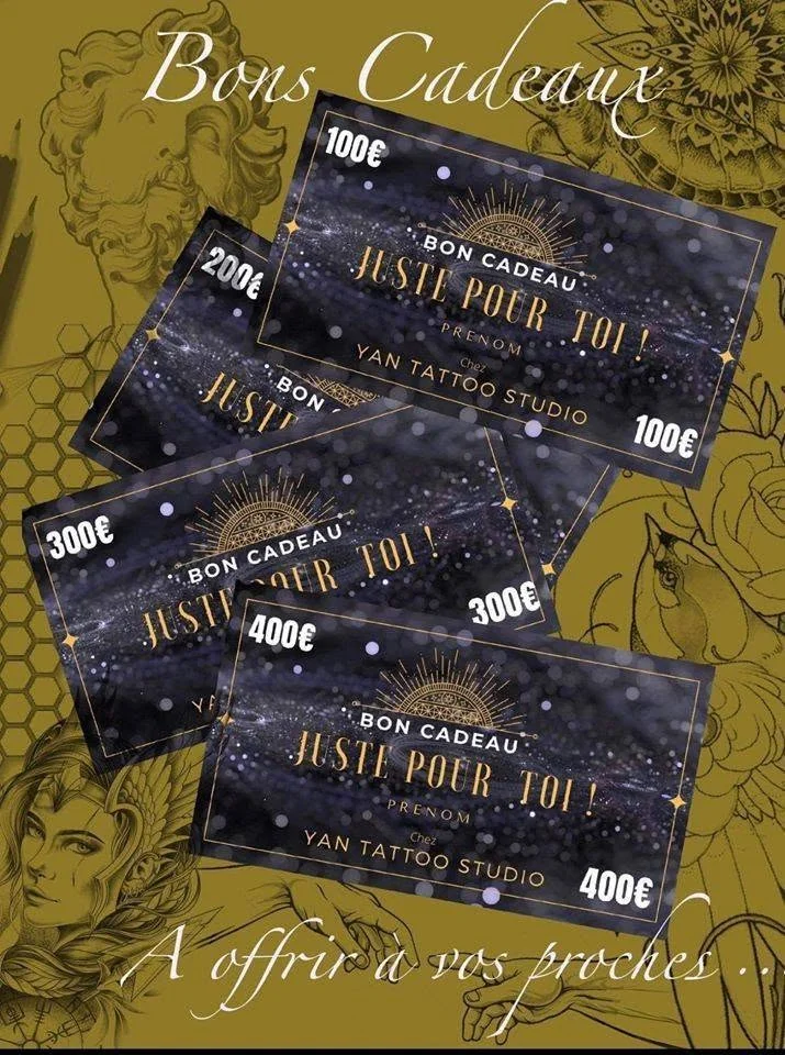 Bons cadeaux Yan Tattoo Studio